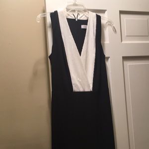 Beautiful Black&White Maxi Dress, Split Ip The Back.